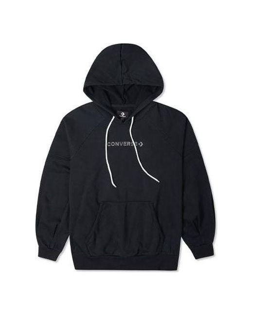 Converse Blue (Wmns) Logo Embroidered Loose Knit Hoodie