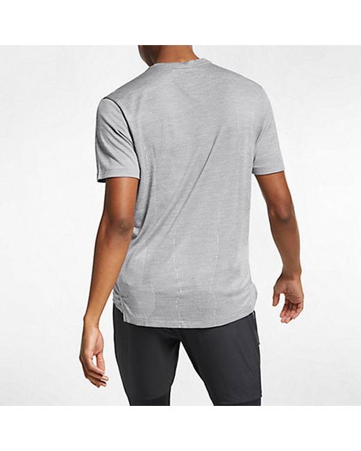 Nike Gray Techknit Ulta Reflective Element Sports Short Sleeve for men