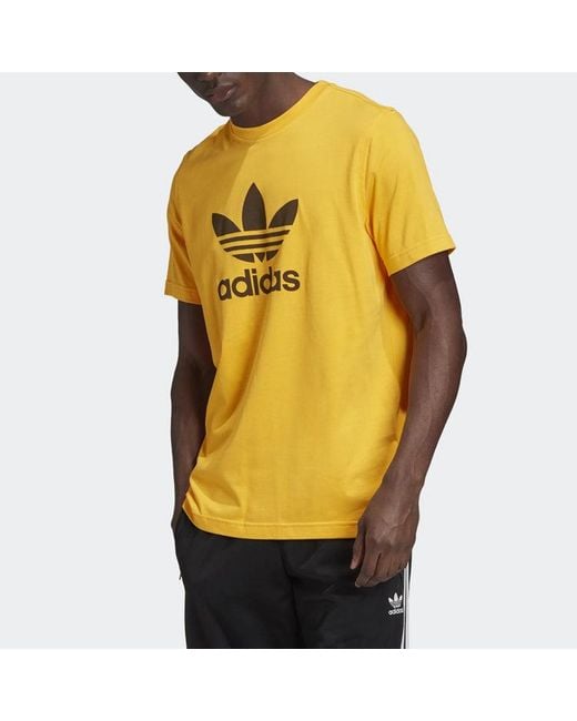 Adidas Yellow Originals Trefoil T-Shirt Short Sleeve Color for men