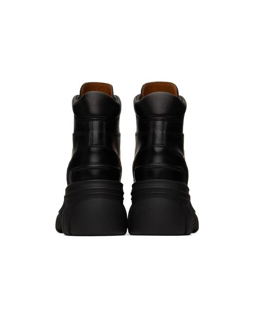 Gucci Black (Wmns) Interlocking Lace-Up Boots