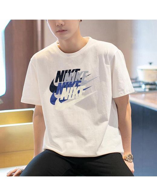 Nike White As Nsw Prem Ss Tee Athleisure Casual Sports Logo Printing Short Sleeve T-Shirt for men