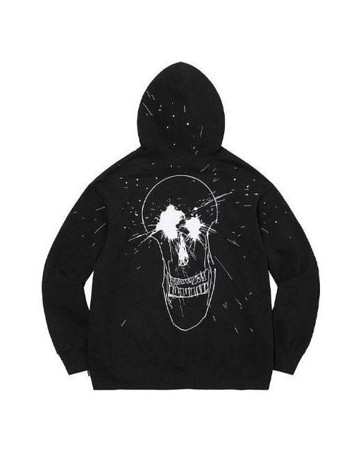 Supreme Black Ralph Steadman Skull Hooded Sweatshirt for men