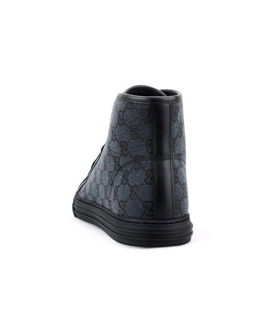 Gucci Black Monogram High Top Sneakers