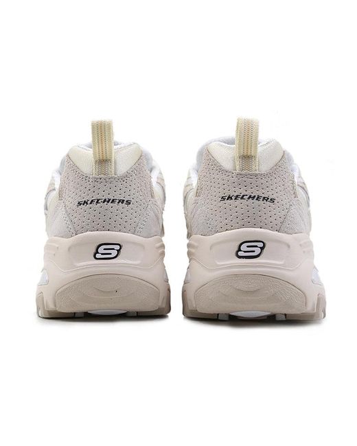 Skechers White (Wmns) D'Lites Low-Top Running Shoes