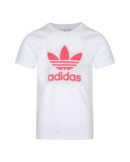 Adidas White Originals Chest Logo Sports Short Sleeve Flash for men