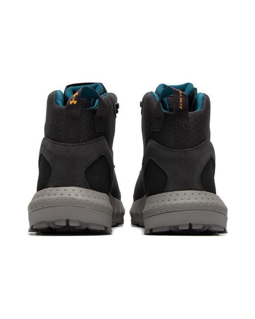Under Armour Black Ua Micro G Valsetz Trek Mid Leather Waterproof Tactical Boots for men