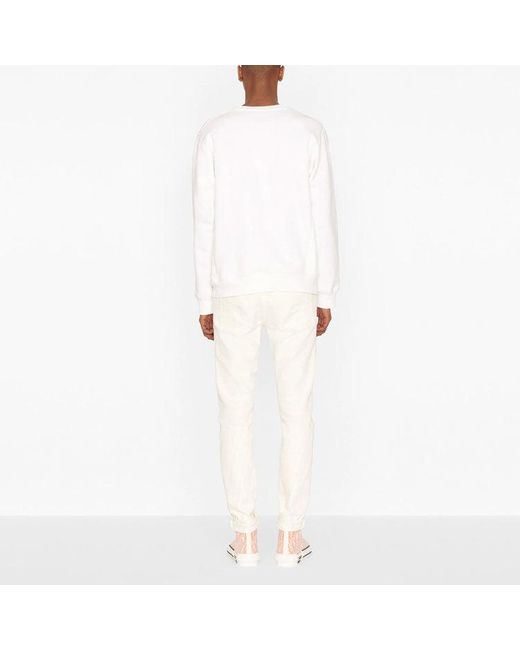 Dior White X Kenny Scharf Cd Embroidery Crew for men