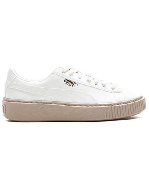 PUMA White (Wmns) Basket Platform Patent Marshmallow