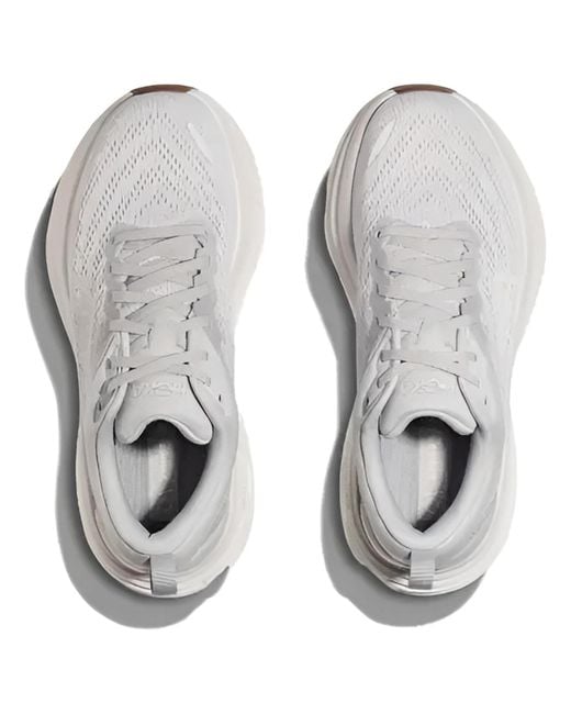 Hoka One One White Bondi 8 'Lunar Rock' for men