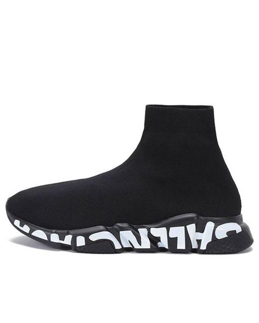 Balenciaga Black Speed Trainer 'Graffiti for men