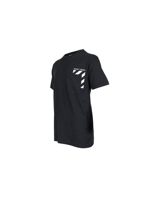 Off-White c/o Virgil Abloh Black Ss22 Stripe Alphabet Printing Short Sleeve Version for men