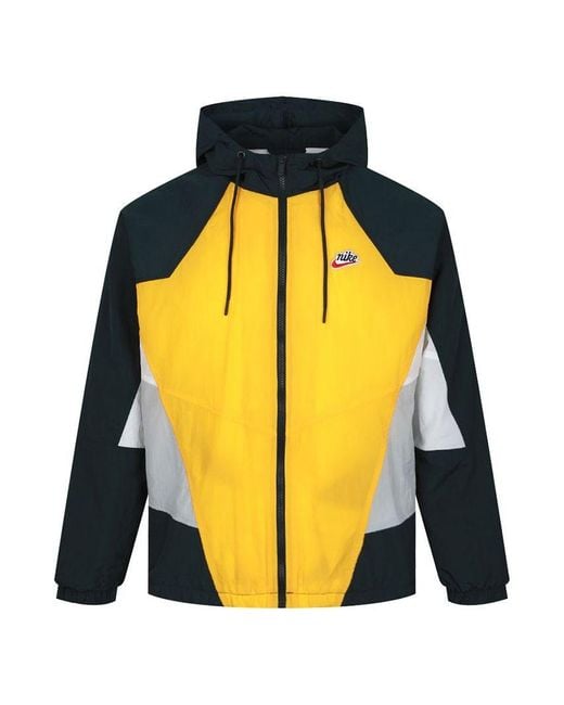 Nike Yellow Sportswear Heritage Windrunner Hooded Woven Jacket for men
