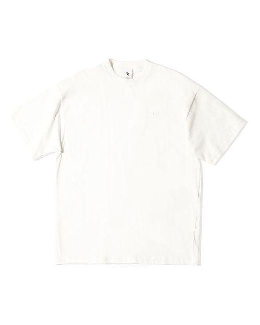 Nike White Solo Swoosh T-Shirt Printing Logo Solid Color Round Neck Short Sleeve for men