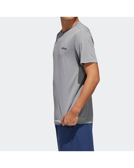 Adidas Gray M D2M Pl Tee Training Sports Round Neck for men