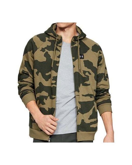 Under Armour Green Camouflage Hooded Cardigan for men