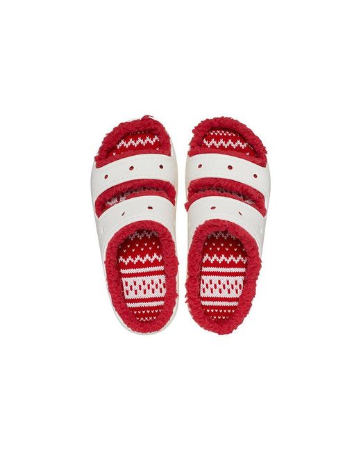 CROCSTM Pink (Wmns) Classic Cozzzy Holiday Sweater Sandal