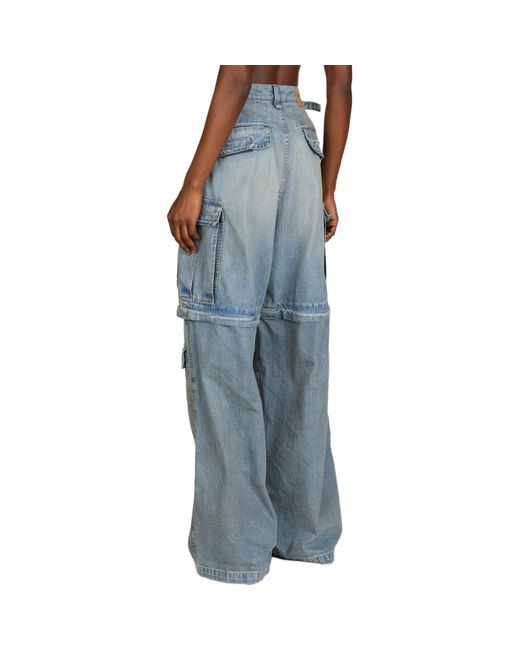 Balenciaga Blue (Wmns) 24Ss Zipper Type 2Way Denim Cargo Pants