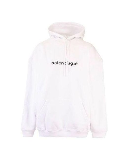 Balenciaga White (Wmns) Logo Printing Hoodie
