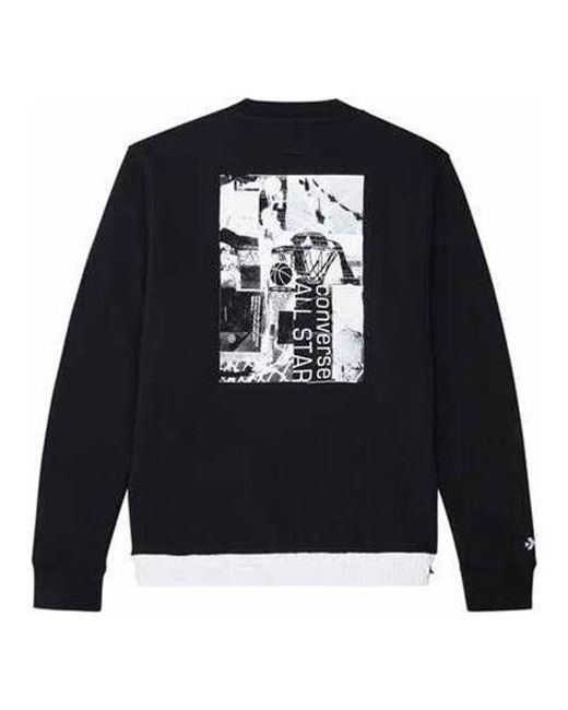Converse Black Mixing Round-Neck Sweater for men