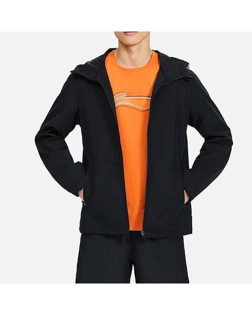 Li-ning Gray Sports Hooded Windbreaker for men