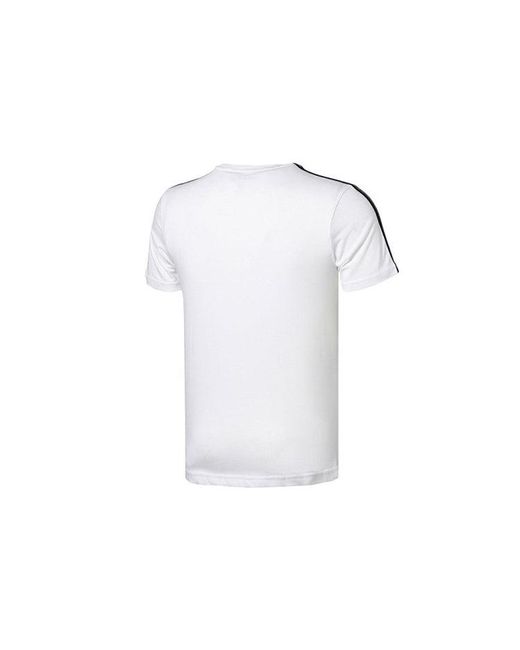 Adidas White Neo M Sw Tee 5 Reflective Printing Round Neck Short Sleeve for men