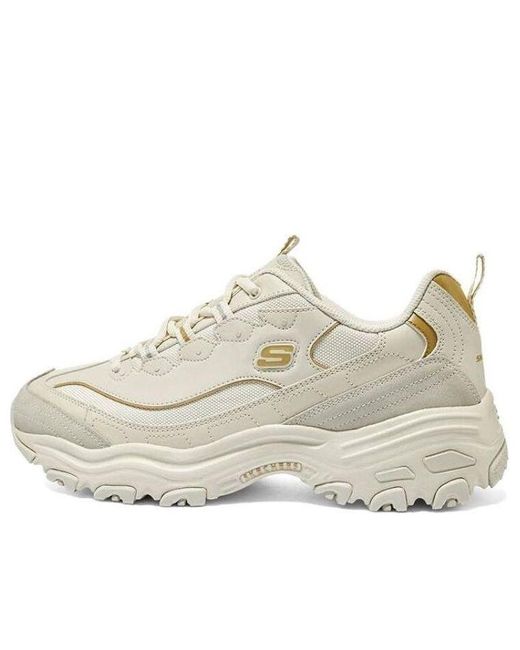 Skechers White D'Lites 1.0 Marathon Running Shoes for men