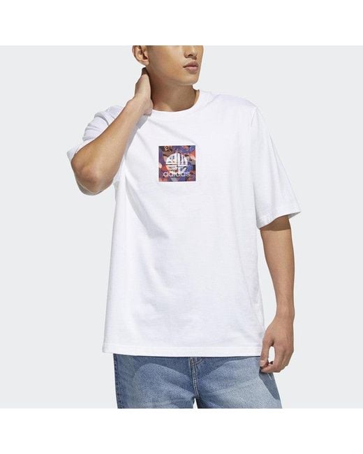 Adidas White Originals Cny Graphic Tee Printed Logo for men