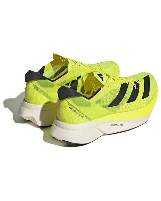 Adidas Yellow Adizero Adios Pro 3 Shoes 'Solar' for men