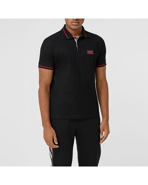 Burberry Black Short Sleeves Polo Shirt for men
