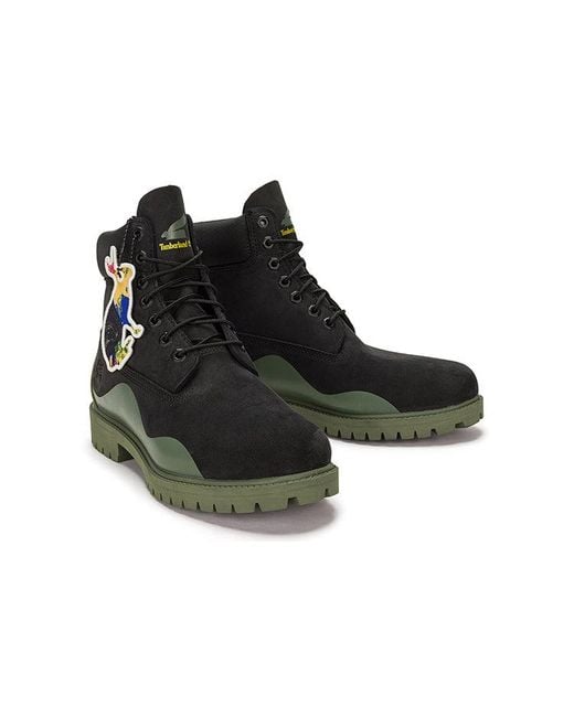 Timberland Black Heritage 6 Inch Waterproof Boot Nubuck With' for men