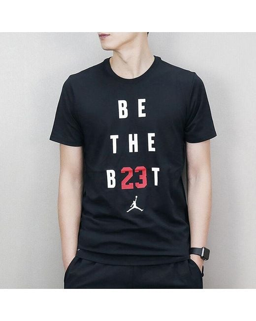 Nike Black Alphabet Printing Casual Short Sleeve for men