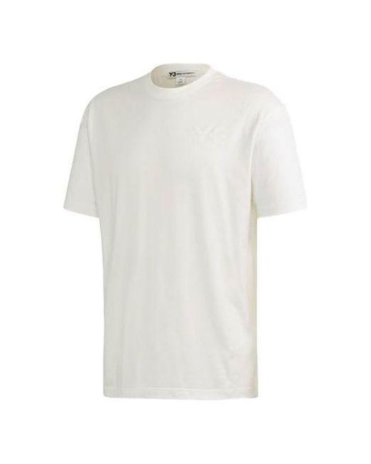 Adidas White Y-3 Ss21 Casual Logo Short Sleeve T-Shirt for men