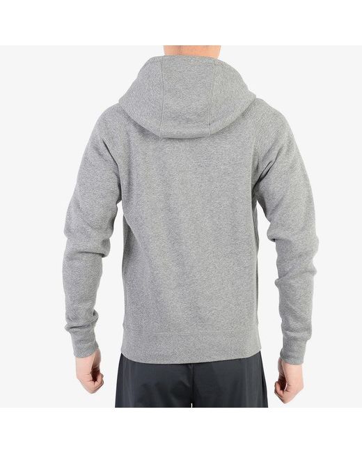 Nike Gray Sports Hooded Long Sleeves Zipper Logo Jacket for men