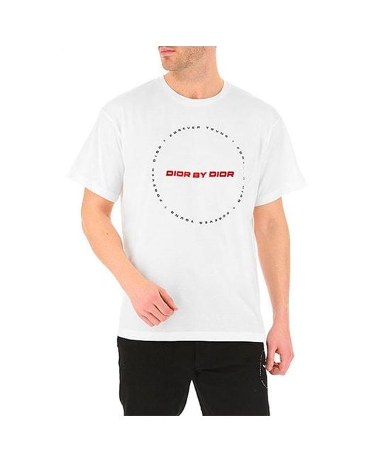 Dior White Round Neck Pullover Short Sleeve for men