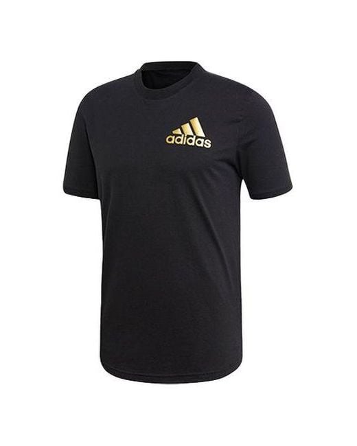 Adidas Black Training Sports Solid Color Short Sleeve for men