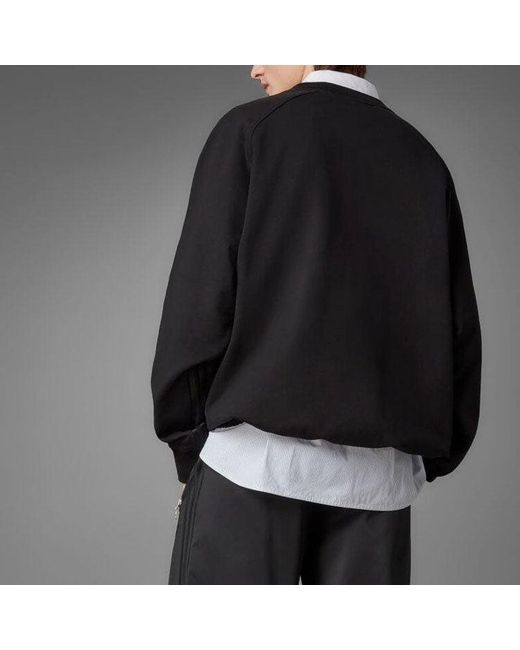 Adidas Black Originals Solid Color Loose Casual Round Neck Pullover for men