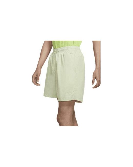 Nike Green Nai-Ke Cha Nai-Ke Cha Series Solid Color Breathable Lacing Straight Shorts Light for men