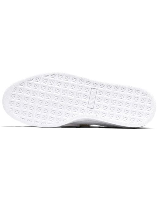 PUMA White (Wmns) Basket Heart Patent