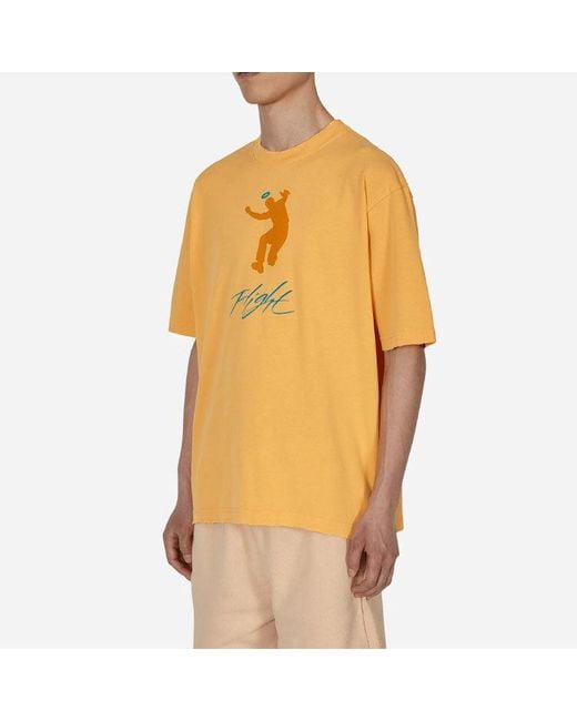 Nike X Union Crossover Solid Color Character Alphabet Printing Round Neck Short Sleeve Asia Edition Yellow for men