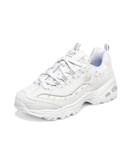Skechers White (Wmns) D'Lites 1.0 Sneakers