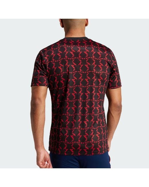 Adidas Red Manchester United Pre Match Shirt 2024 2025 Adults for men