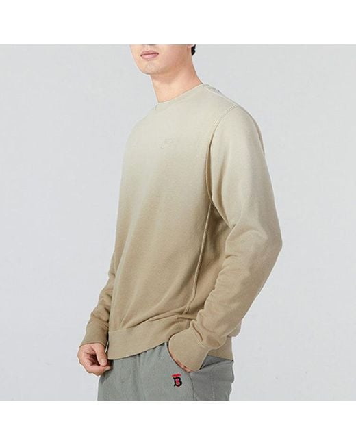 Nike Gray Gradient Loose Round Neck Pullover Long Sleeves Autumn Khaki for men