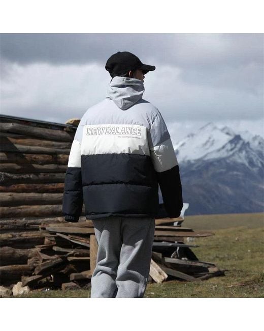 New Balance Gray Warm Down Jacket for men