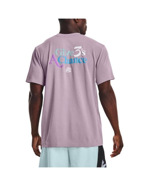 Under Armour Purple Curry 3's Hvyweight T-Shirt 'Lilac' for men