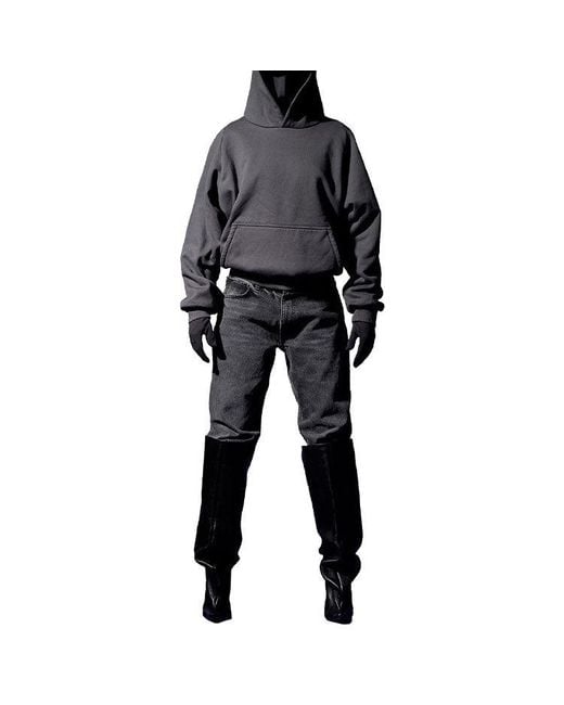 Yeezy Gap Gray Ss22 Logo Shrunken Hoodie 'Dark' for men
