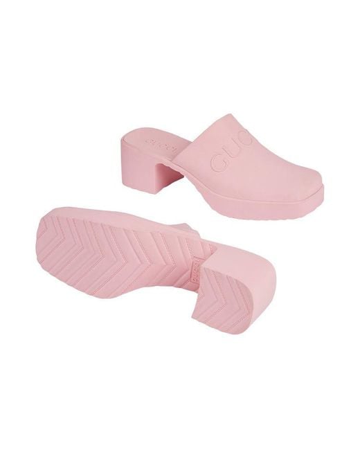 Gucci Pink (Wmns) Logo Rubber Mule
