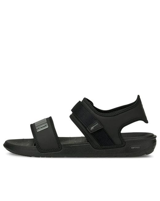 PUMA Black Softride Sandal 'Castlerock' for men