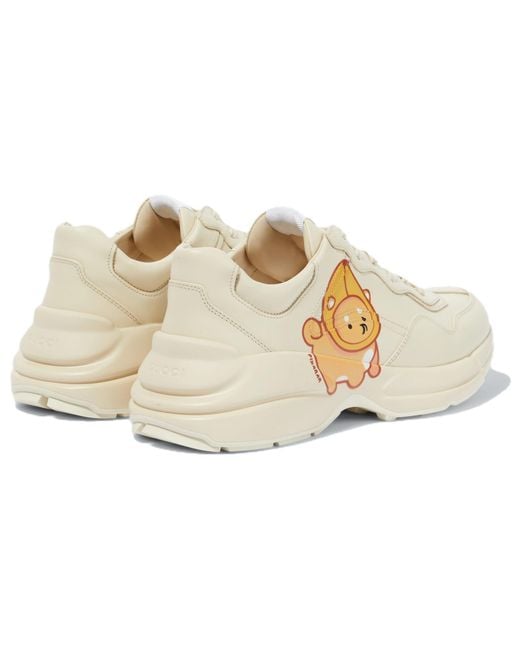 Gucci Blue (Wmns) Kawaii Rhyton Leather Sneakers 'Cream'