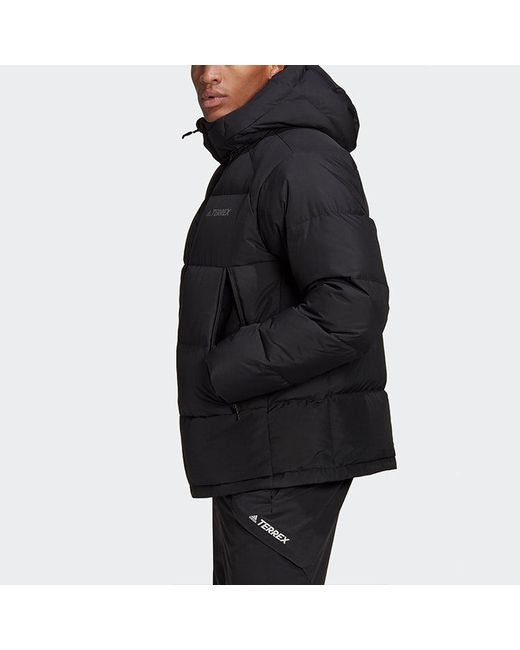 Adidas Blue Sports Windproof Stay Warm Hooded Down Jacket for men