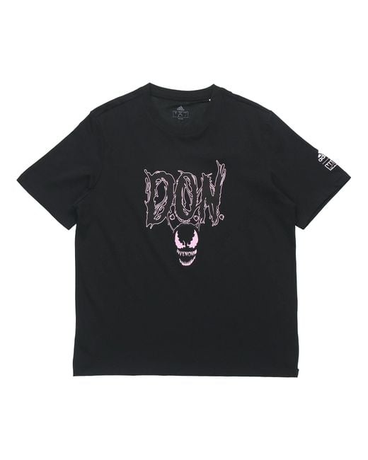 Adidas Black Don Venom Tee Basketball Sports Short Sleeve for men